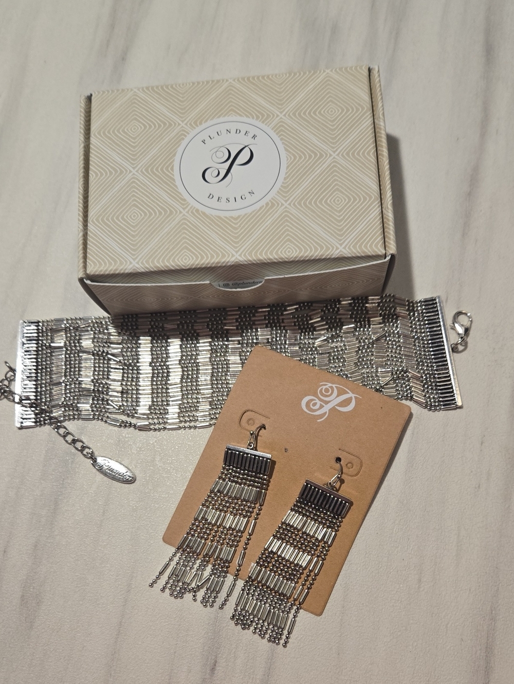 Plunder Silver-Tone Multi-Row Fringe Earrings